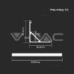 Slika V-TAC ALU profil za LED traku ugaoni 15,8x15,8x2000 mm
