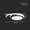 Slika V-TAC LED dekorativna svetiljka Ø450 × h 50 mm 38W 4050lm 4000K IP20 crna