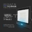 Slika V-TAC LED reflektor sa senzorom Samsung 50W 4000 lm 4000K IP65 crno kućište