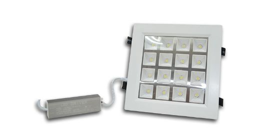 Slika Led ugradni panel sa diodama 6400 k, 16 w,  kućište od Aluminijuma u mat beloj boji, dimenzija otvora 153x153mm, dimenzija sveiljke 182x182 mm. Šifra PO356
