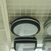 Slika Plafonska okrugla Svetiljka 2xE27, IP54. Telo svetiljke Izliveno od Aluminijuma, plastificirana, Crne boje, dimenzije: fi 300 mm x h 73 mm. Šifra 6110C