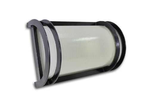 Slika Plafonska svetiljka 1xE27 100w IP54. Telo svetiljke Izliveno od Aluminijuma, plastificirana, Crne boje, dimencije: D 265 x Š 180 x h 130 mm. Šifra 2616-1C