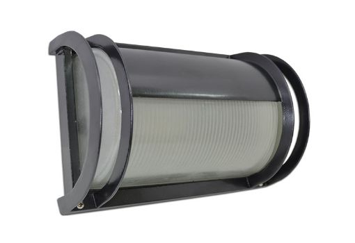 Slika Zidna svetiljka 1xE27 100w IP54. Telo svetiljke Izliveno od Aluminijuma, plastificirana, Crne boje, dimenzije: D 265 x Š 180 x h 130 mm. Šifra 2616-2C