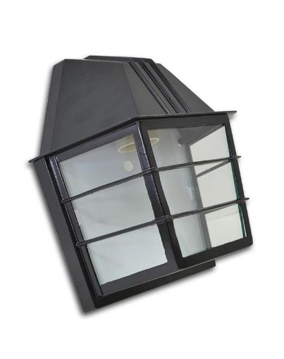 Slika Zidna svetiljka 1xE27 100w IP20, Telo svetiljke Izliveno od Aluminijuma, plastificira, Crne boje, dimenzije:  D 200 x Š 105 x h 240 mm. Šifra 2513C