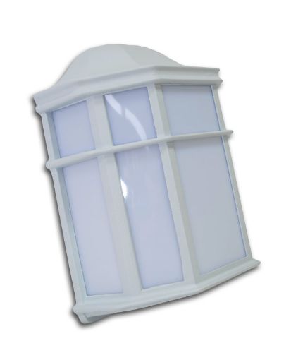 Slika Zidna svetiljka 1xE27 100w IP20, Telo svetiljke Izliveno od Aluminijuma, plastificirana, Bele boje, dimenzije:  D 190 x Š 105 x h 248 mm. Šifra 2514