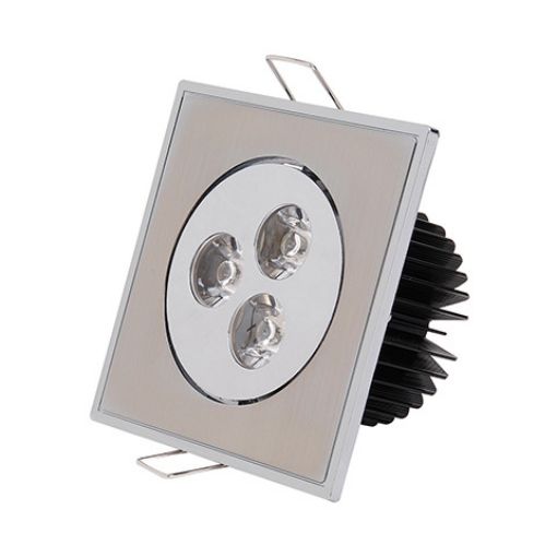 Slika Led ugradna rozetna 3x1w, 6400k, fi 68 mm - 82x82 mm, matt chrom. Šifra TS 0304