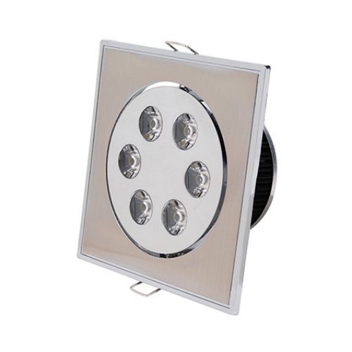 Slika Led ugradna rozetna 6x1w, 6400k, fi 85 mm - 104x104 mm, matt chrom. Šifra TS 0307