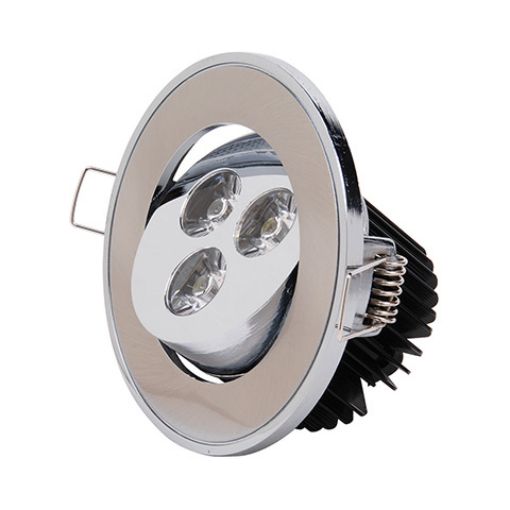 Slika Led ugradna rozetna 3x1w, 6400k, fi 68 /88 mm, matt chrom. Šifra TS 0303